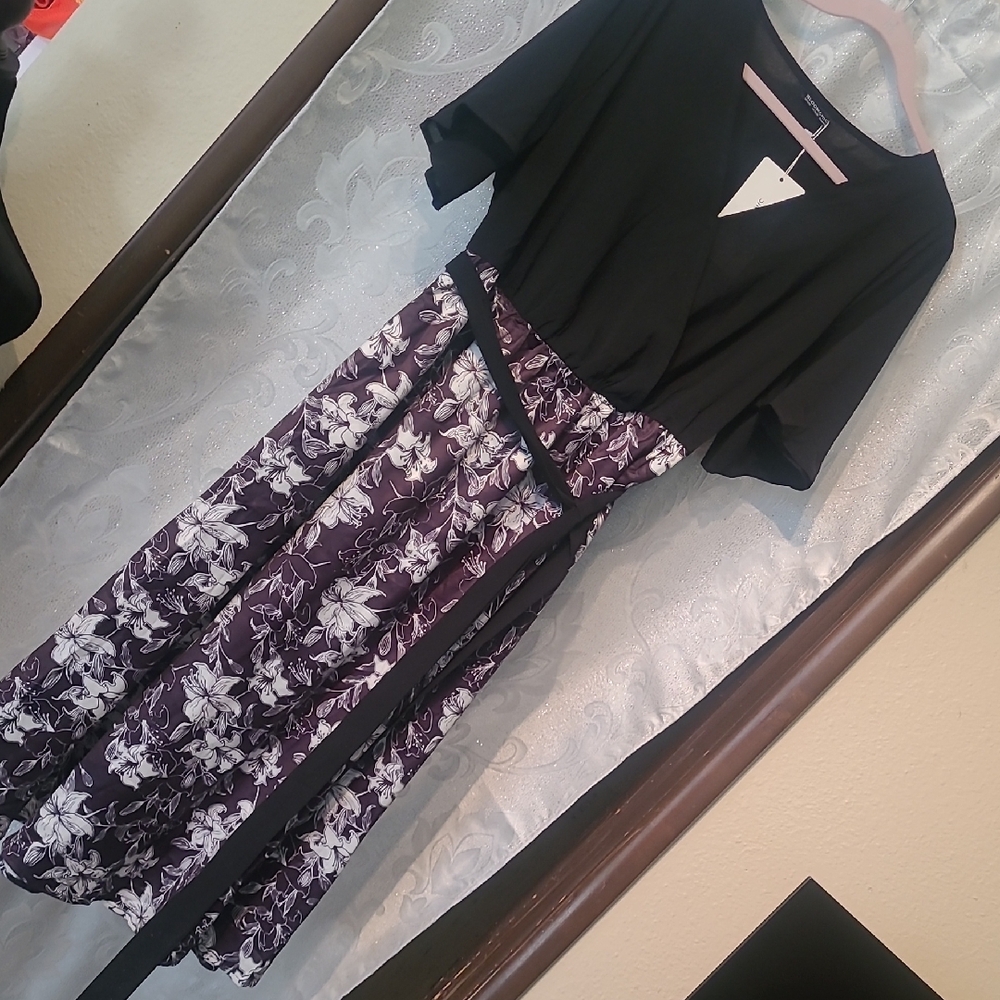 BloomChic Black and Purple Floral Maxi Dress